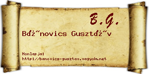 Bánovics Gusztáv névjegykártya