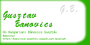 gusztav banovics business card